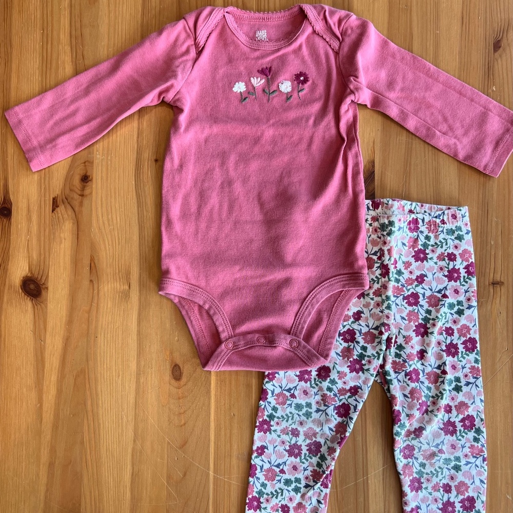 Carter's Baby Girl Long-sleeve Set, Dusty Rose, Size 12M